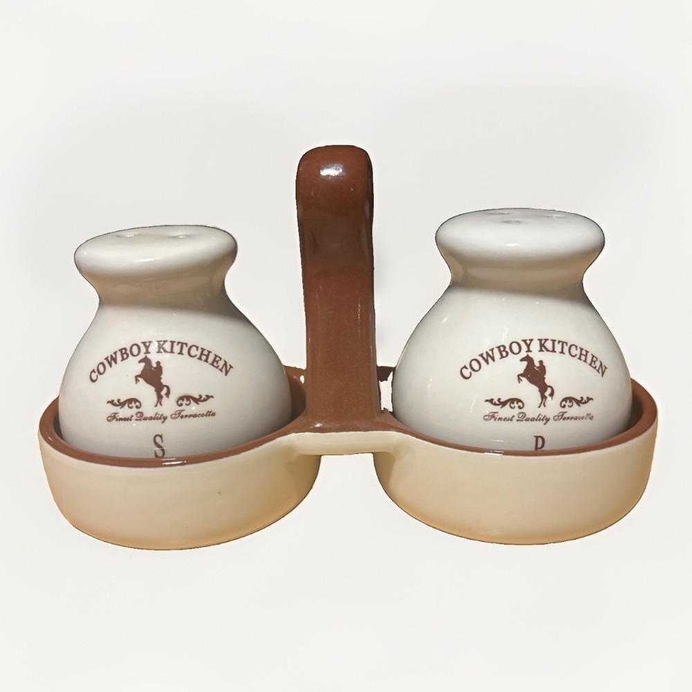 Cowboy Kitchen Finest Quality Terracotta Vintage Salt And Pepper Shakers